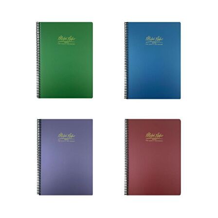 Gıpta Metal Notes A4 Spiralli Defter PP Kapak 100 Yaprak Kareli 4'LÜ