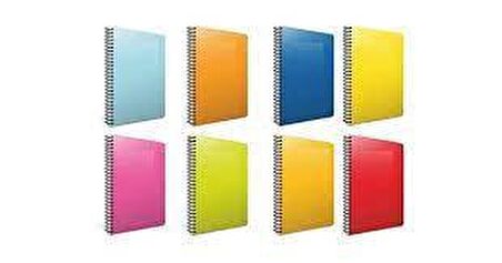 1 ADETGıpta Fresco Spiralli Düz Plastik Defter A4 144 YP Kareli 4941