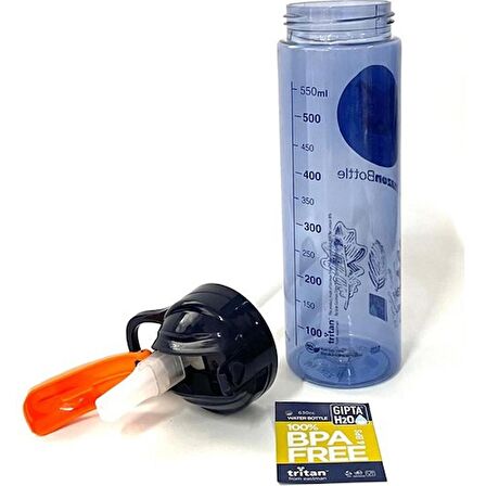 Gıpta 600 Ml Amazon Tritan Pipetli Matara Mavi