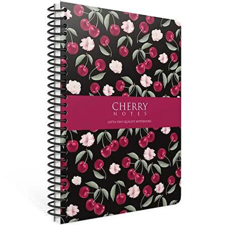 Gıpta Cherry 17x24cm 120yp Spiralli Sert Kapak Çizgili Defter - 1 Adet