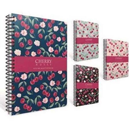 Gıpta Cherry 17x24cm 120yp Spiralli Sert Kapak Çizgili Defter - 1 Adet