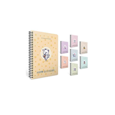 Gıpta A4 80 Yaprak Kareli Kitty Cat Spiralli Pp Kapak Defter 7280000