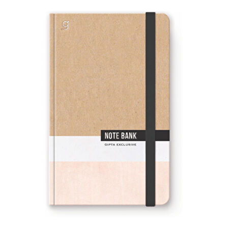 Gıpta Note Bank Sert Kapak Dikişli Lastikli 13x21 96 Yaprak Not Defteri Çizgili (7351)