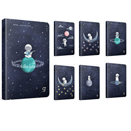 Gıpta Astral Sert Kapak Dikişli 13x21 96 Yaprak Not Defteri Çizgili (7364)