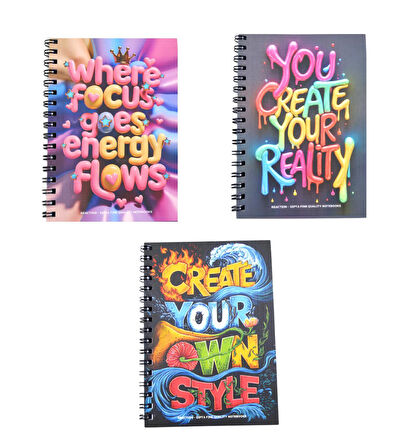 Gıpta Pro Block Yaprak Karton Kapak Spiralli Not Defteri A6 80 Çizgisiz (7677)