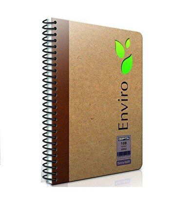 Enviro Spiralli Kraft Sert Kapak Defter 17x24 100 Yaprak Kareli (1794) Gıpta