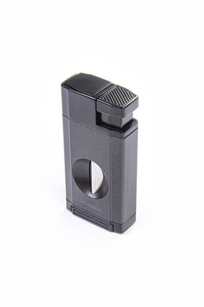 Çift Torch Pürmüz Gunmetal-Siyah V-Cut Puro Çakmağı - TR5408