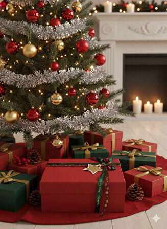 19×26×11 cm Nebia No:4 Dikdörtgen Hediye Kutusu – Yılbaşı Dekoratif Hediye Paketi