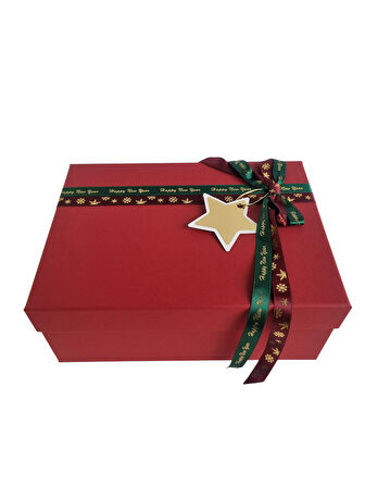 19×26×11 cm Nebia No:4 Dikdörtgen Hediye Kutusu – Yılbaşı Dekoratif Hediye Paketi