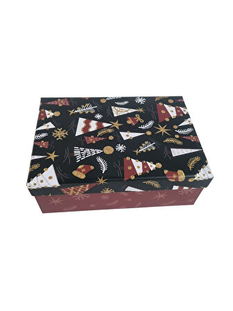 16×23×9 cm Fable No:3 Dikdörtgen Hediye Kutusu – Yılbaşı Dekoratif Hediye Paketi