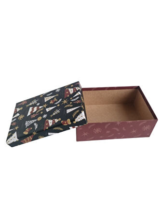 16×23×9 cm Fable No:3 Dikdörtgen Hediye Kutusu – Yılbaşı Dekoratif Hediye Paketi