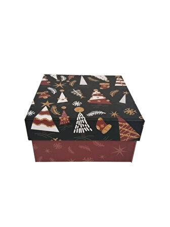 Hediyelık Yılbaşı Kare Kutu Fable 15x15cm NO:4