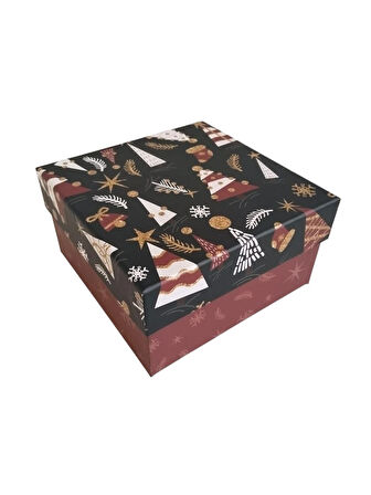 Hediyelık Yılbaşı Kare Kutu Fable 15x15cm NO:4