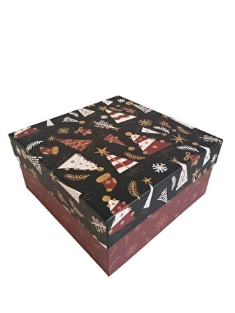 Hediyelık Yılbaşı Kare Kutu Fable 20X20cm  NO:5