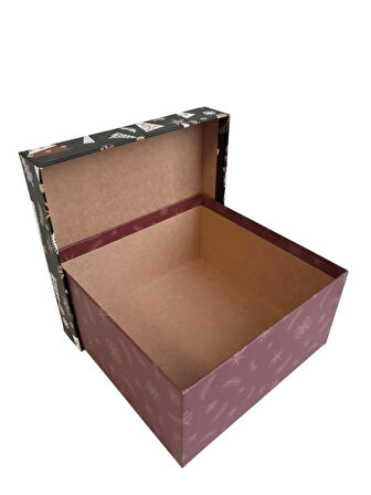 Hediyelık Yılbaşı Kare Kutu Fable 20X20cm  NO:5