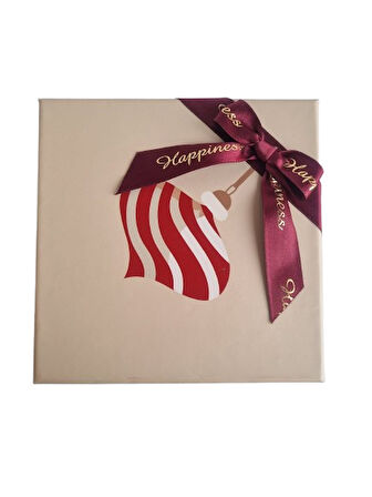 16×16×9 cm Soren No:4 Kare Hediye Kutusu – Yılbaşı Dekoratif Hediye Paketi