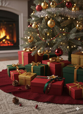 12×18×7 cm Nebia No:1 Dikdörtgen Hediye Kutusu – Yılbaşı Dekoratif Hediye Paketi