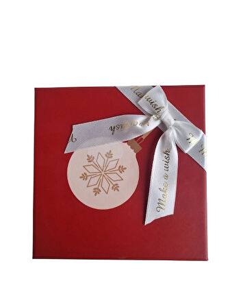 14.5×14.5×8.5 cm Soren No:3.5 Kare Hediye Kutusu – Yılbaşı Dekoratif Hediye Paketi