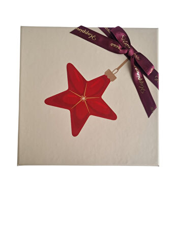 25×25×12 cm Soren No:6 Kare Hediye Kutusu – Yılbaşı Dekoratif Hediye Paketi