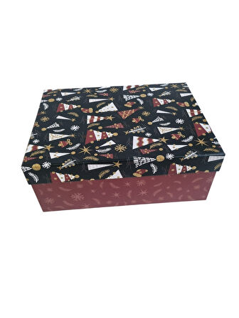 27×36×14 cm Fable No:6 Dikdörtgen Hediye Kutusu – Yılbaşı Dekoratif Hediye Paketi