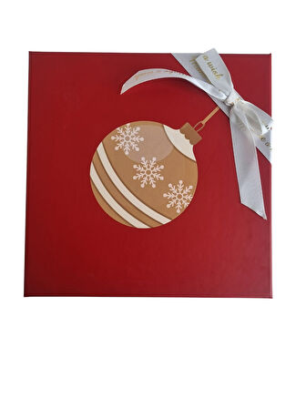 22.5×22.5×11 cm Soren No:5.5 Kare Hediye Kutusu – Yılbaşı Dekoratif Hediye Paketi