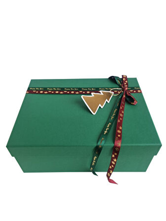 27×36×14 cm Nebia No:6 Dikdörtgen Hediye Kutusu – Yılbaşı Dekoratif Hediye Paketi