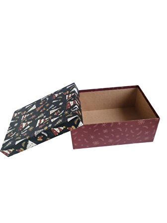 23×31.5×12.5 cm Fable No:5 Dikdörtgen Hediye Kutusu – Yılbaşı Dekoratif Hediye Paketi
