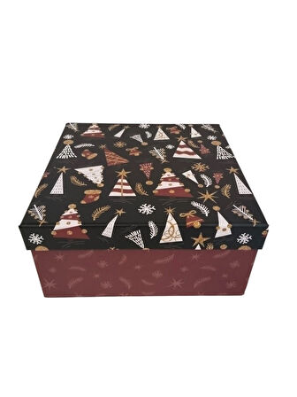 Hediyelık Yılbaşı Kare Kutu Fable 24X24cm  NO:6