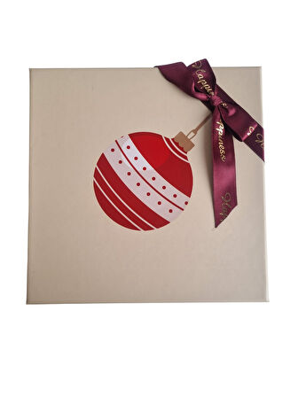 21×21×10.5 cm Soren No:5 Kare Hediye Kutusu – Yılbaşı Dekoratif Hediye Paketi