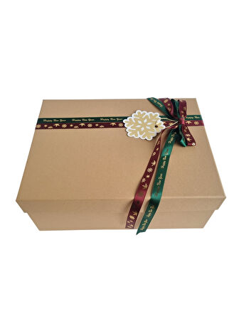 23×31.5×12.5 cm Nebia No:5 Dikdörtgen Hediye Kutusu – Yılbaşı Dekoratif Hediye Paketi