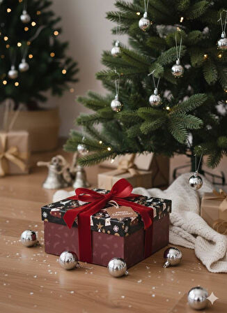 Hediyelık Yılbaşı Kare Kutu Fable 17.5X17.5 NO:4.5