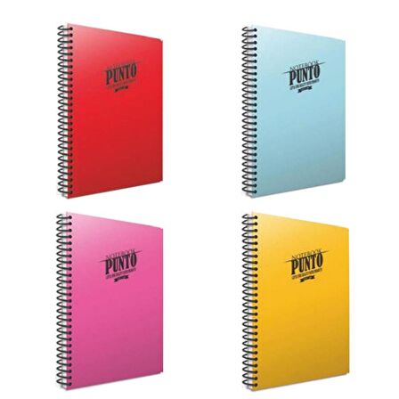 Gıpta Punto 60 Yp. A4 Spiralli Pp. Kapak Defter Seti Kareli 4'lü