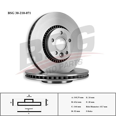 Ford Fren Diski Ön - 316 MM Adet - Bsg 30-210-071