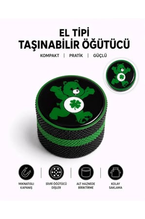 Arvina Atelier 3 Katmanlı Alt Hazneli Mini Tütün Öğütücü Grinder LUCKYCAREBEAR Tasarım Siyah