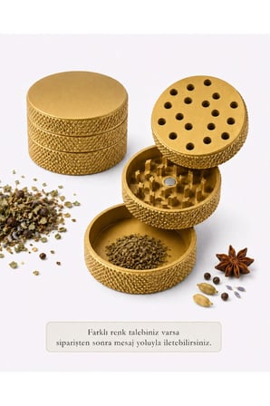 Arvina Atelier 3 Katmanlı Alt Hazneli Mini Tütün Öğütücü Grinder TOPGUN Tasarım Siyah