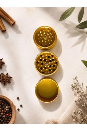 Arvina Atelier 3 Katmanlı Alt Hazneli Mini Tütün Öğütücü Grinder TOPGUN Tasarım Siyah