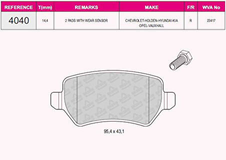 Opel Arka Fren Balatası Astra G Astra H Meriva A Zafıra B Corsa - Beser 4040