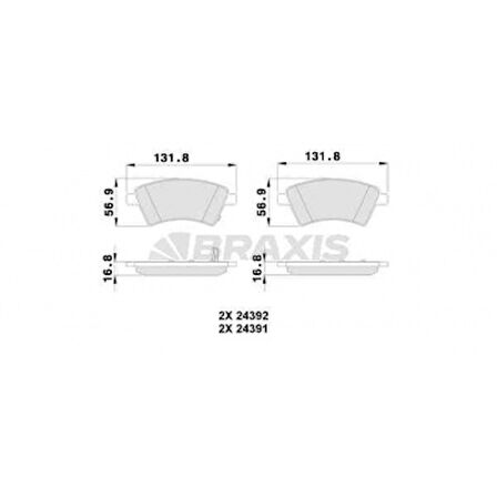 Fiat On Fren Balatası Kangoo Ym 2009 Sedici 1.6 16v 1.9d Mjet 06 / 06>sx4 1.5 1.6vvt 1.6vvt 1.9d 06 / 06> - Braxıs Ab0121
