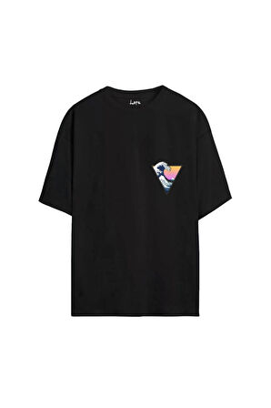 Unisex Oversize Siyah Great Vave Minimal T-shirt