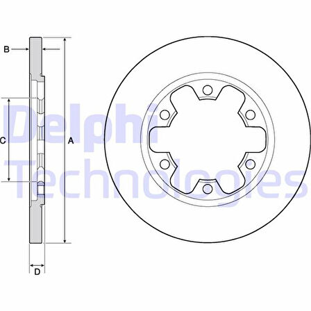 Ford Arka Fren Diski Yeni Kasa Transıt V363 Cift Teker 6 Bijon 14> - Delphi Bg4680c