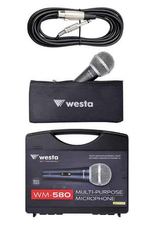 Westa Wm-580 Profesyonel Kablolu Mikrofon Çantalı Dinamik El Mikrofonu