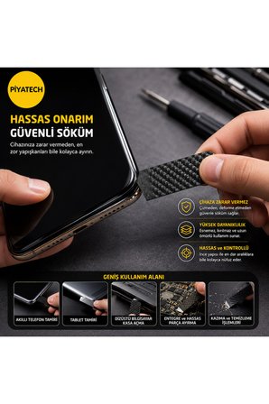 Karbon Fiber Telefon Ve Tablet Ekran Sökme Penası Tamir Kazıyıcı 7 x 3 cm 1.5 mm