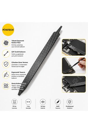 Karbon Fiber Çift Taraflı Telefon Ve Tablet Ekran Sökme Çubuğu Tamir Penası 13 x 1 cm 1.6 mm