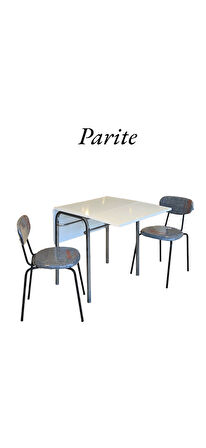 Table Plıante Katlanır Kanatlı Beyaz Masa Beyaz - Gri