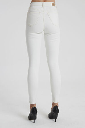 JUDY Ekru Yüksek Bel Skinny Fit Jean Pantolon C 4521-006