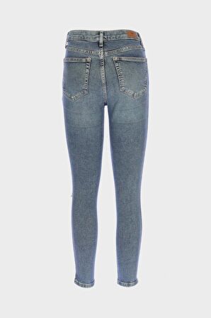Judy Açık Mavi Yüksek Bel Dizi Kesikli Skinny Fit Jean Pantolon C 4521-165