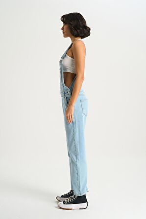 Kadın Açık Mavi Jean Salopet C 4535-019