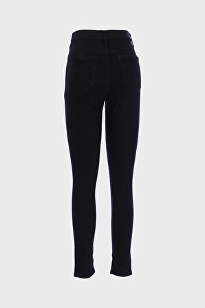 Judy Siyah Yüksek Bel Yıpratma Detaylı Patı Fermuarlı Skinny Fit Jean Pantolon C 4521-192