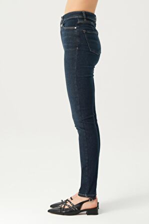 Judy Koyu Yüksek Bel Patı Fermuarlı Çift Düğmeli Push-Up Detaylı Skinny Fit Jean Pantolon C 4521-200