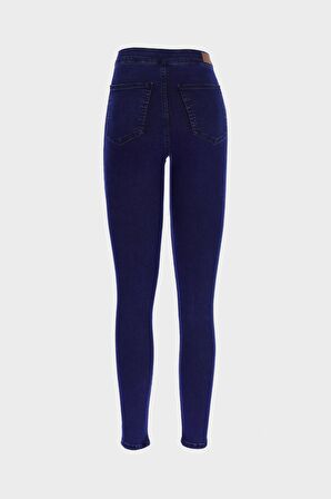 Janie Yüksek Bel Koyu Mavi Cepsiz Jegging Jean Pantolon C 4520-044